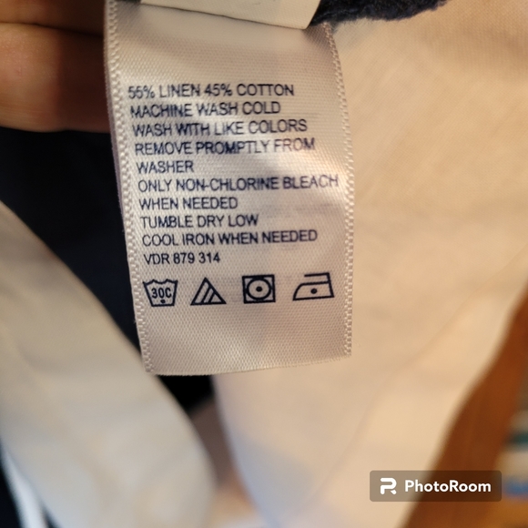 NAUTICA Linen Blend Nautical Dress in Navy and White - Picture 8 of 8